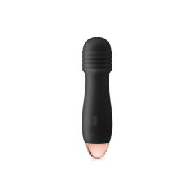 Vibromasseur noir 7 vitesses USB tête strié 